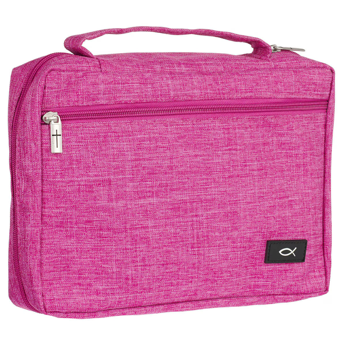 CAG BBXL786 BIBLE COVER VALUE PINK ICHTHUS PATCH