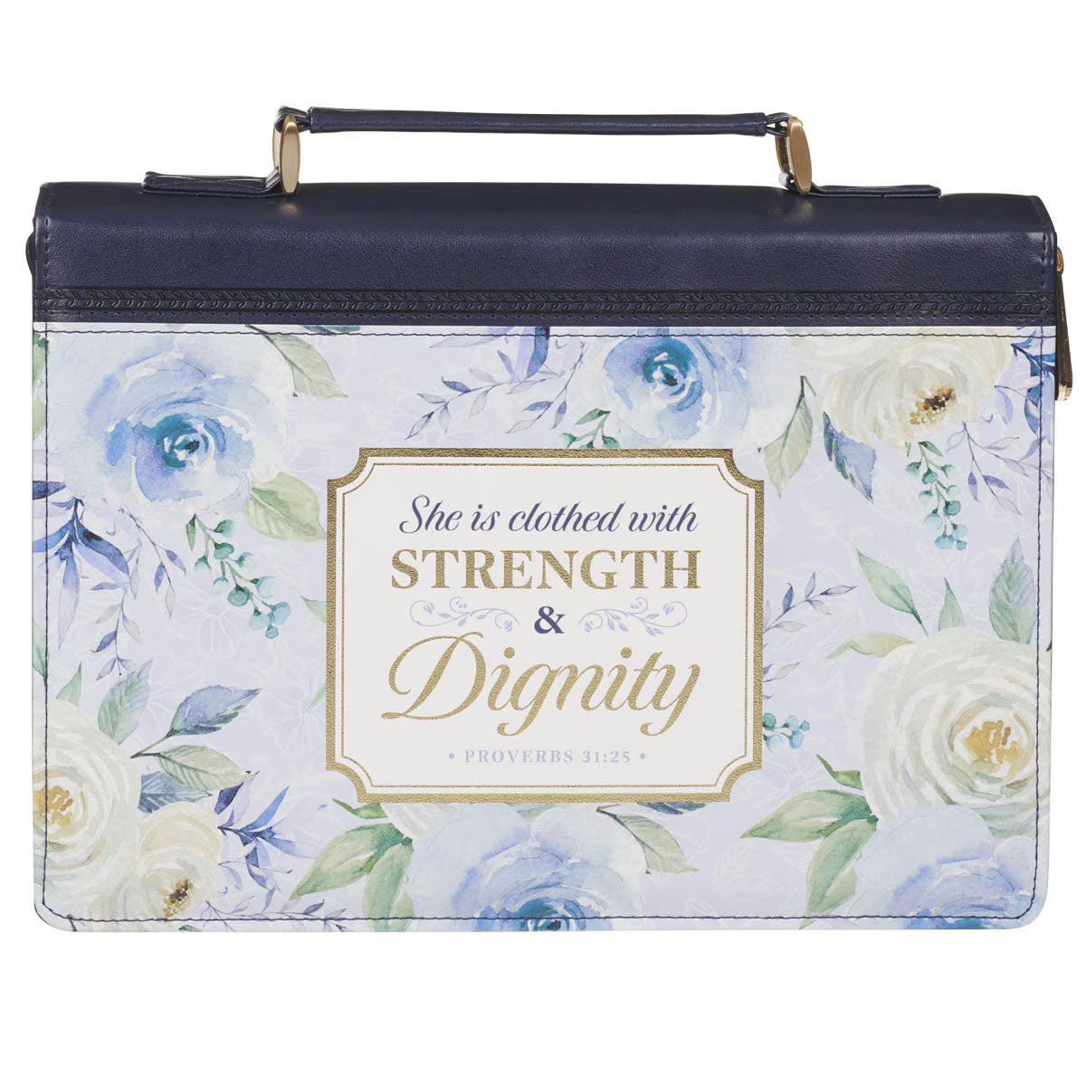 CAG BBM802 BIBLE COVER FASHION NAVY STRENGTH & DIGNITY PROV. 31:25