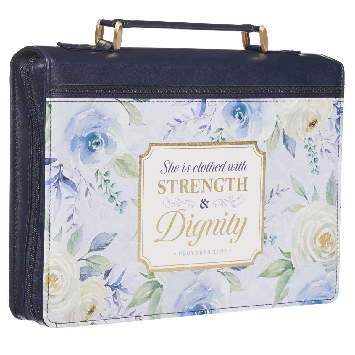 CAG BBM802 BIBLE COVER FASHION NAVY STRENGTH & DIGNITY PROV. 31:25