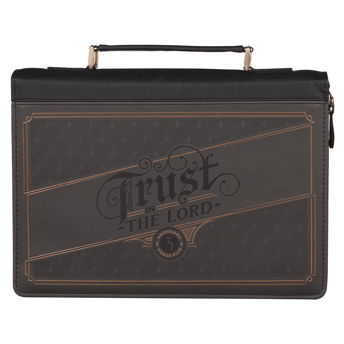 CAG BBL818 BIBLE COVER CLASSIC GRAY/BLACK TRUST IN THE LORD PROV. 3:5