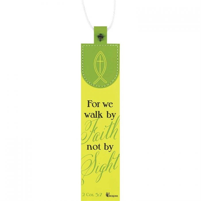 DIC BKMFL-3015 FAUX LEATHER BOOKMARK FOR WE WALK BY FAITH