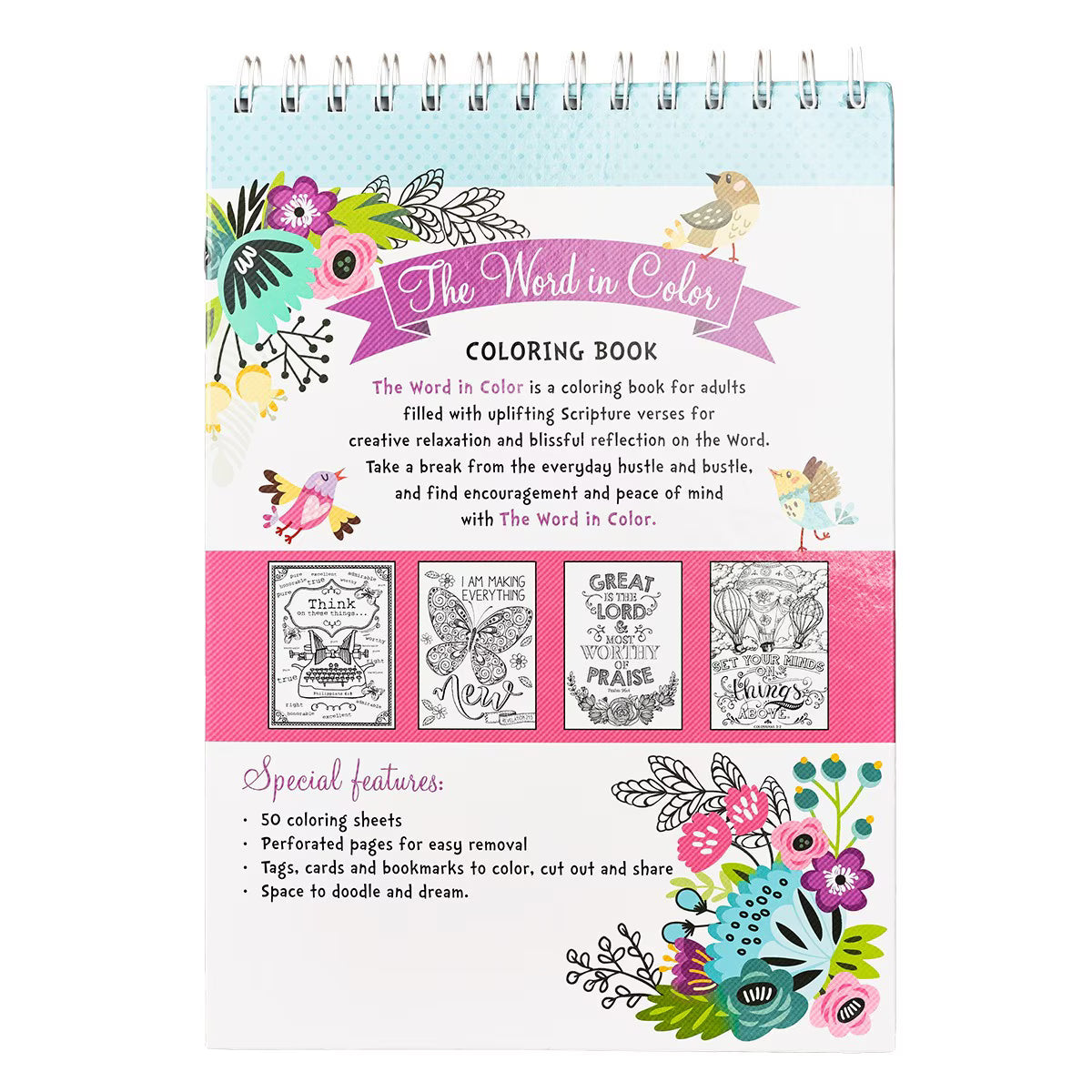 CAG CLR009 COLORING  BOOK  WIREBOUND  THE  WORD  IN COLOR