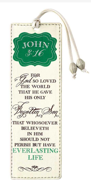DIC BKML-134 LEATHER BOOKMARK JOHN 3:16