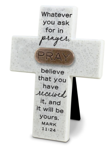 LCP 11161 CROSS COPPER ACCENTED STONE PRAY