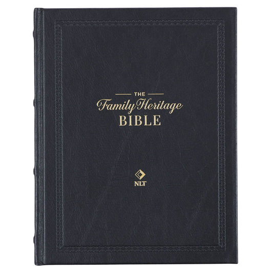 CAG FHB001 NLT, THE FAMILY HERITAGE BIBLE FULL GRAIN LEATHER HARDCOVER, BLACK