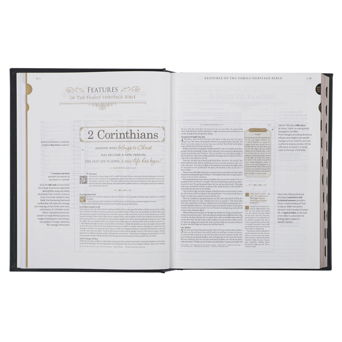 CAG FHB001 NLT, THE FAMILY HERITAGE BIBLE FULL GRAIN LEATHER HARDCOVER, BLACK