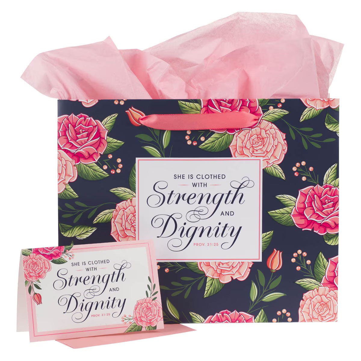 CAG GBA392 GIFT BAG W/ CARD LG LANDSCAPE STRENGTH & DIGNITY PROV. 31:25