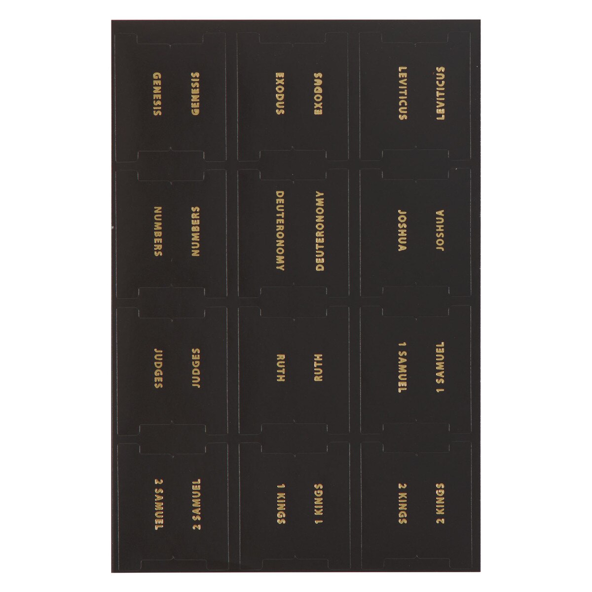 CAG ITAB027 BIBLE INDEXING TABS BLACK W/GOLD FOIL