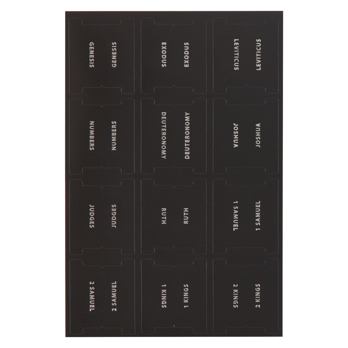 CAG ITAB028 BIBLE INDEXING TABS BLACK W/SILVER FOIL