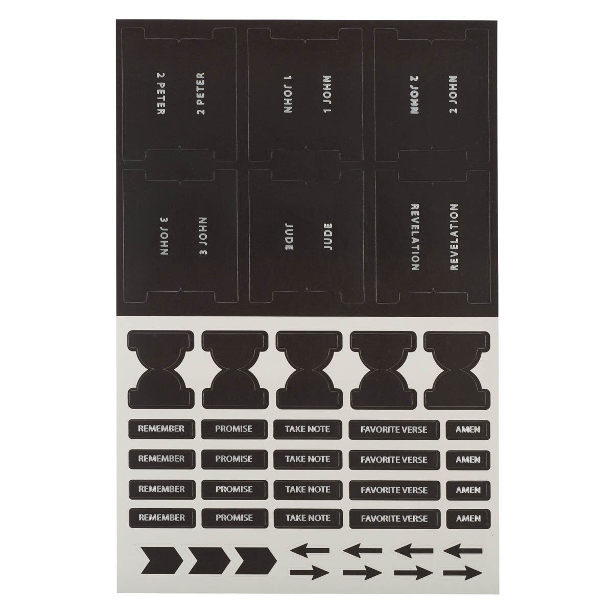 CAG ITAB028 BIBLE INDEXING TABS BLACK W/SILVER FOIL