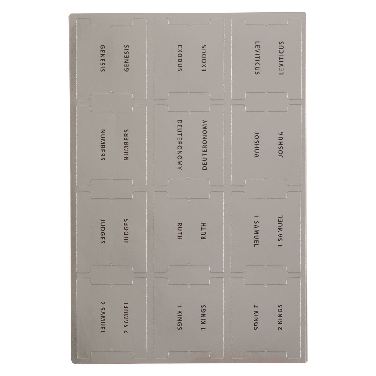 CAG ITAB030 BIBLE INDEXING TABS SILVER FOIL W/BLA