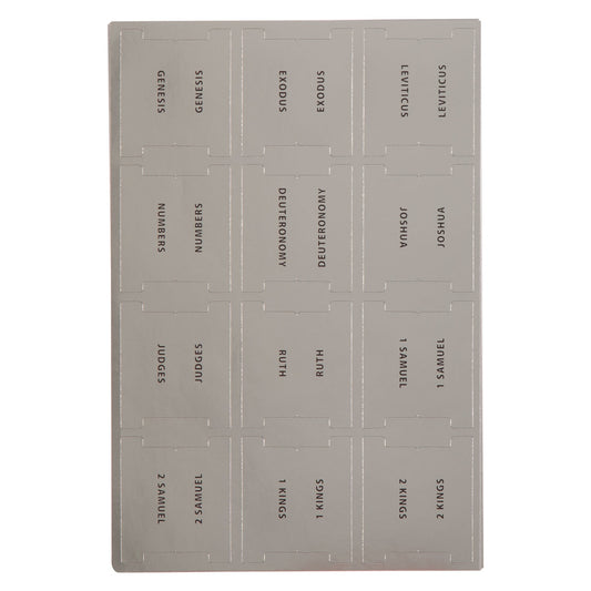 CAG ITAB030 BIBLE INDEXING TABS SILVER FOIL W/BLA