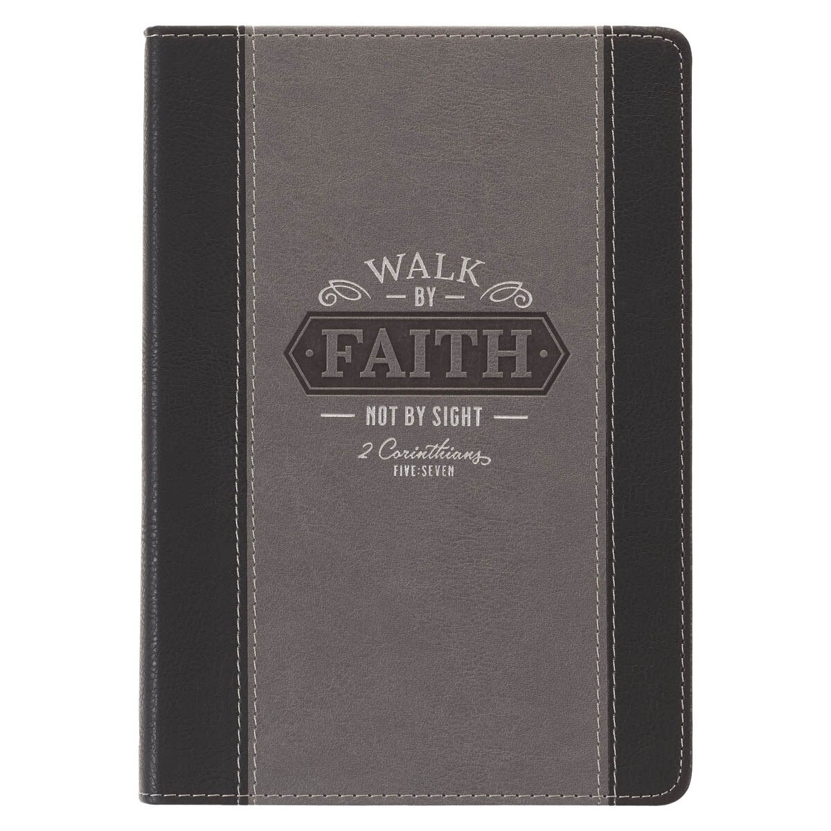 CAG JL681 JOURNAL CLASSIC BLACK/GRAY WALK BY FAITH 2 COR. 5:7