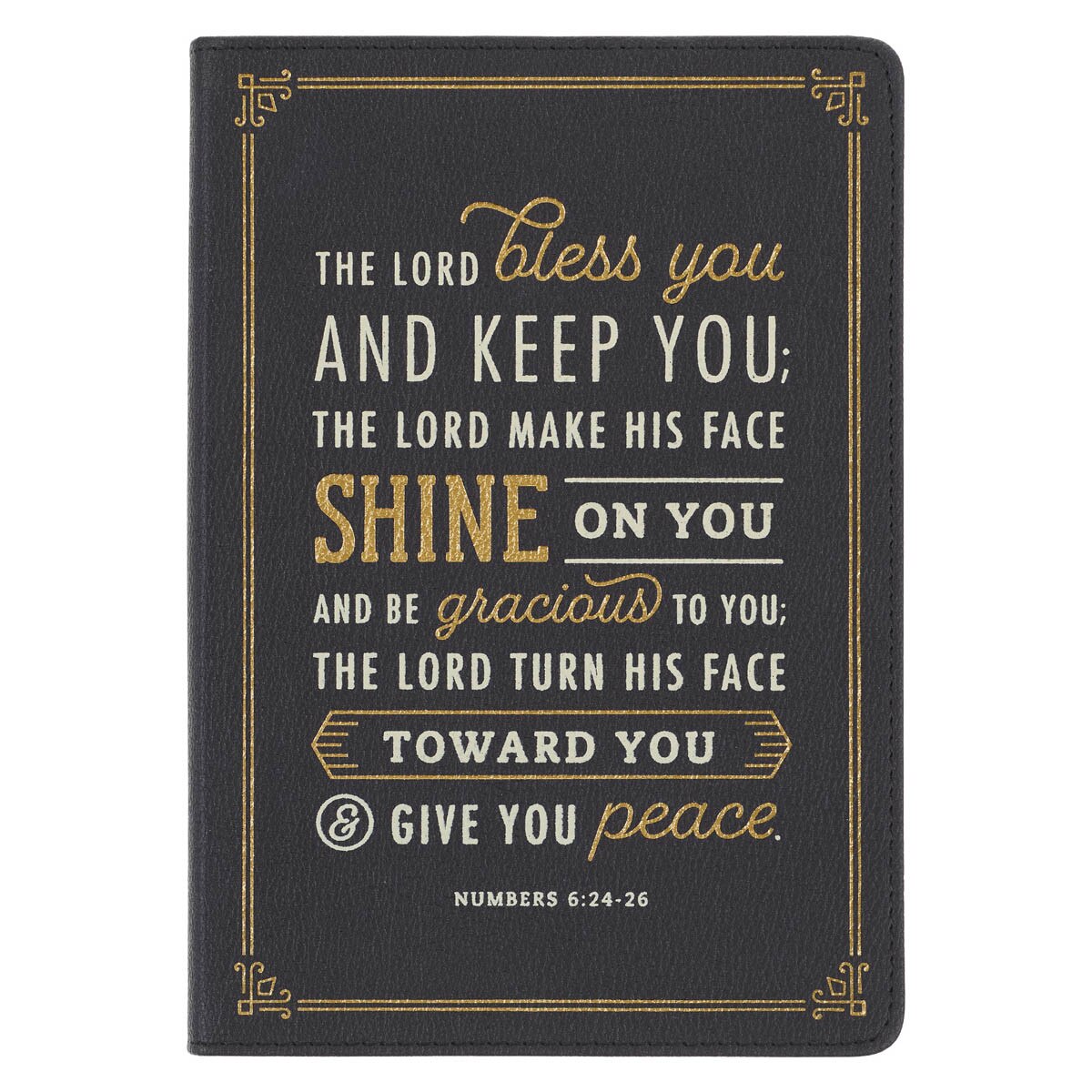 CAG JL682 JOURNAL  CLASSIC  BLACK  BLESS YOU  &  KEEP YOU NUM. 6:24-26