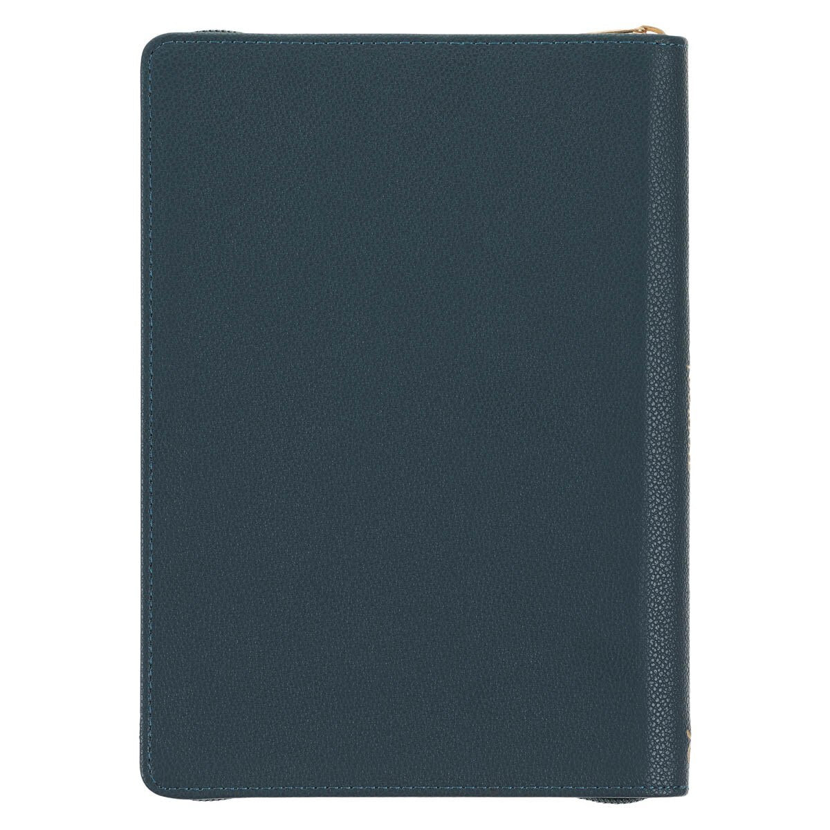 CAG JL683 JOURNAL  CLASSIC  ZIP  TEAL/WHITE  FLORAL PRINTED WITH GOD ALL THINGS MATT. 19:26