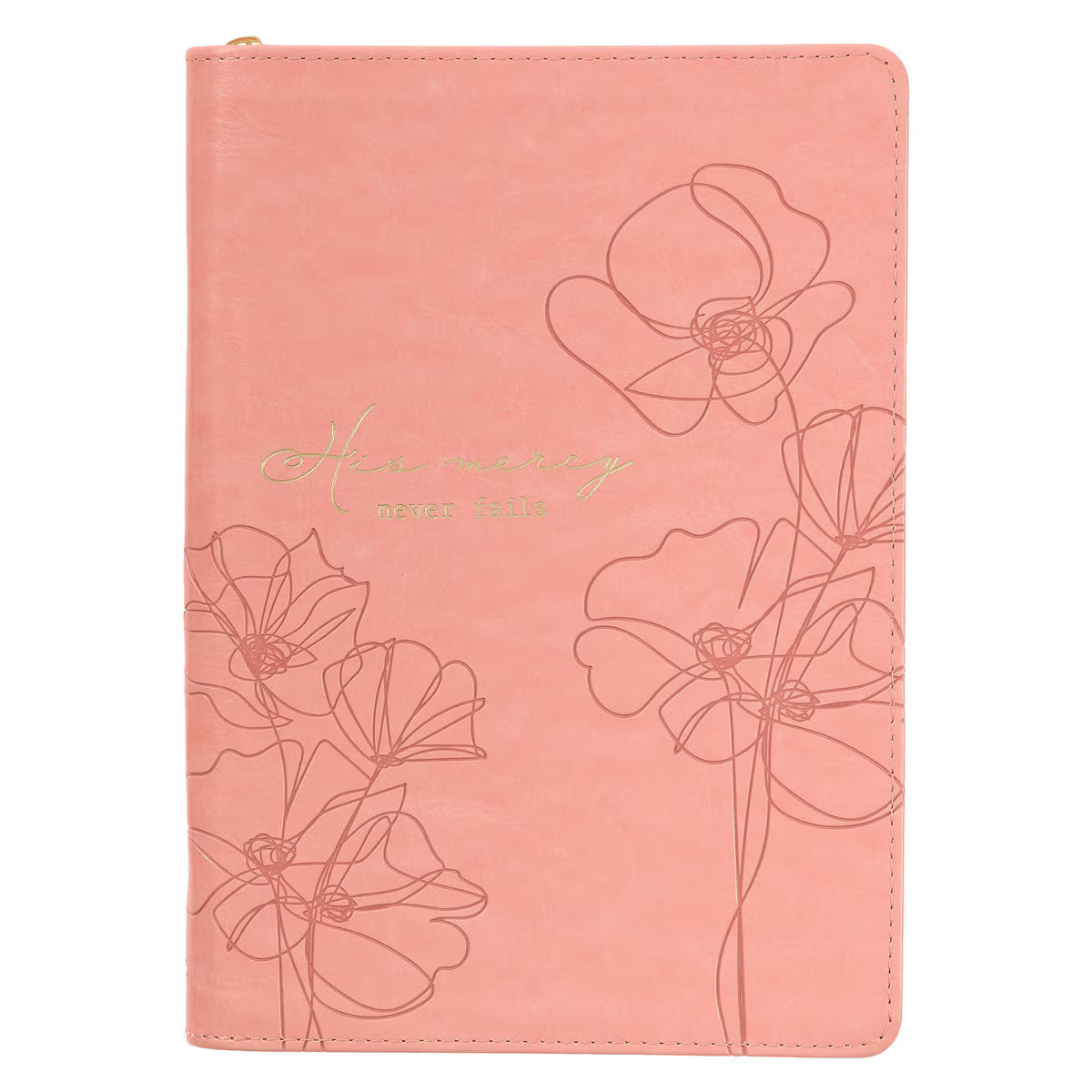 CAG JL685 JOURNAL CLASSIC ZIP PINK HIS MERCY NEVER FAILS
