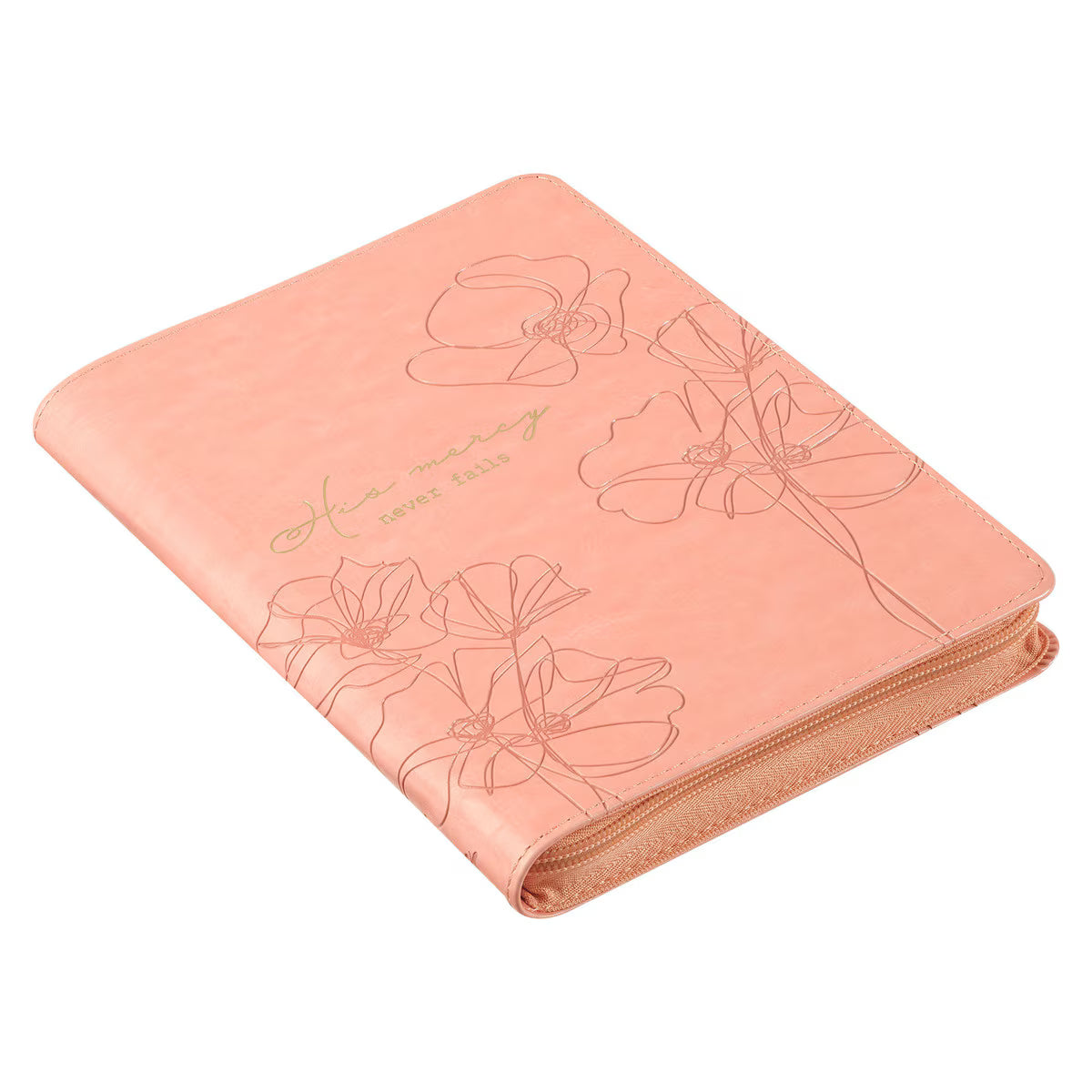 CAG JL685 JOURNAL CLASSIC ZIP PINK HIS MERCY NEVER FAILS