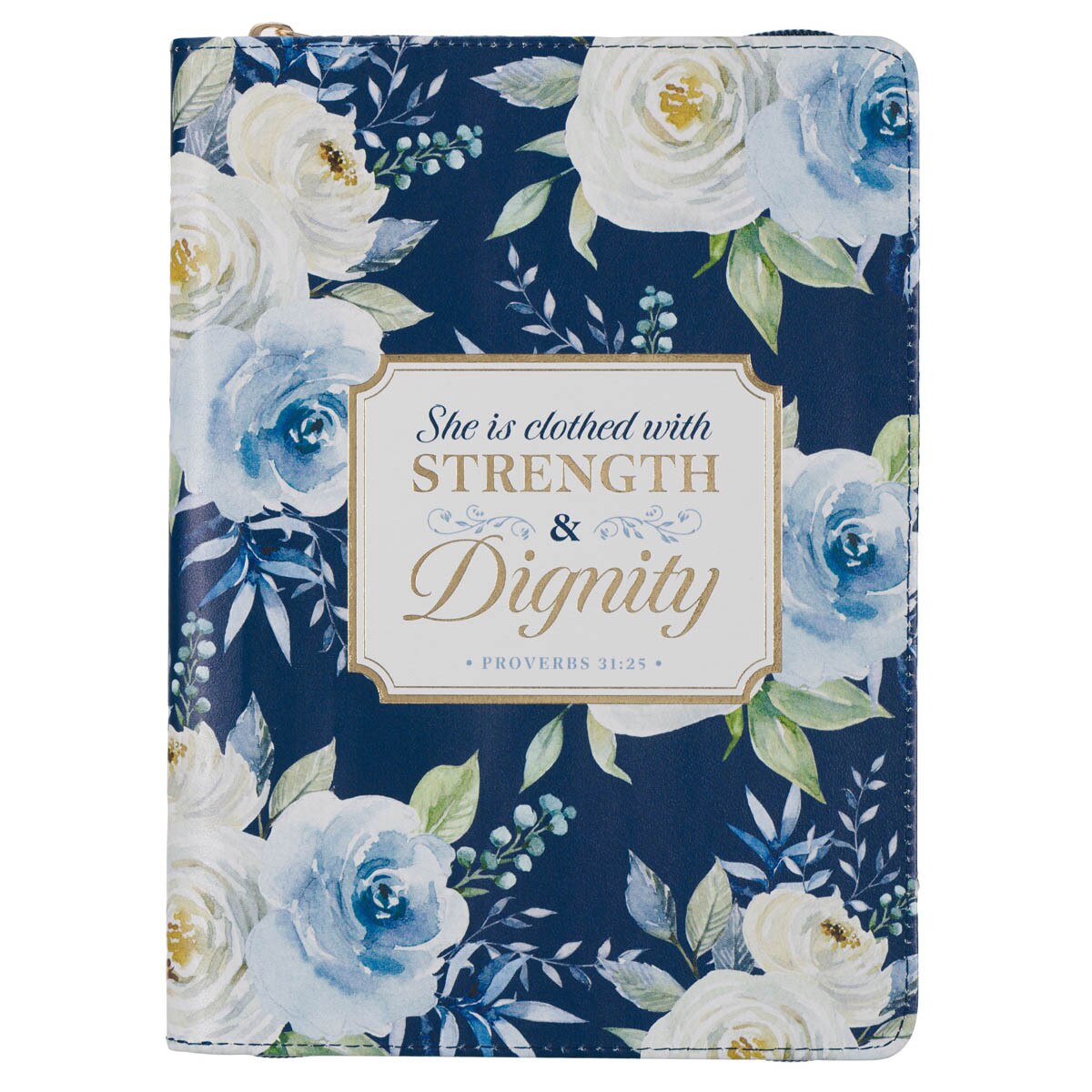 CAG JL723 JOURNAL CLASSIC ZIP BLUE FLORAL STRENGTH & DIGNITY PROV. 31:25