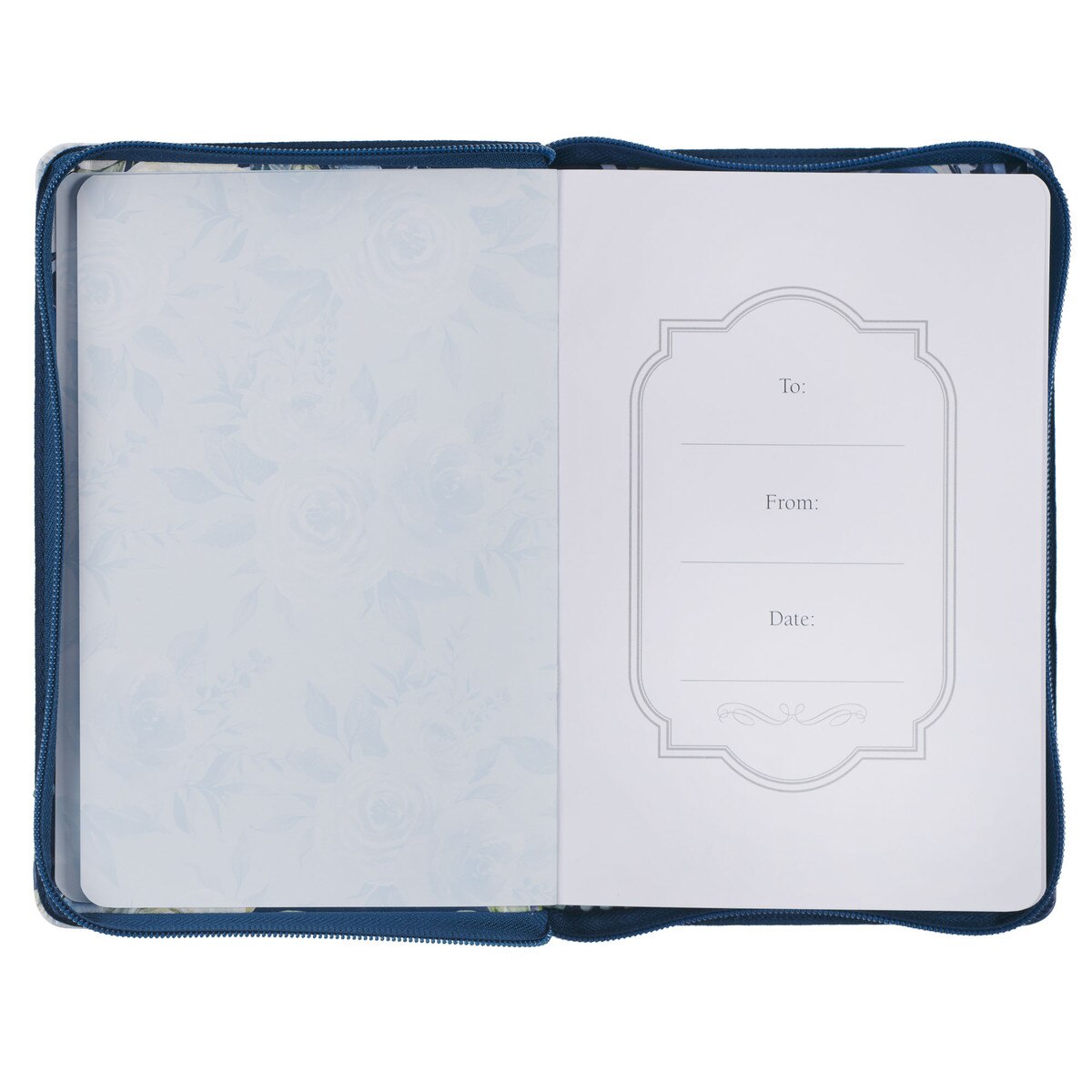 CAG JL723 JOURNAL CLASSIC ZIP BLUE FLORAL STRENGTH & DIGNITY PROV. 31:25