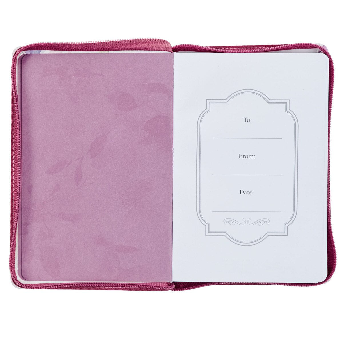 CAG JL725 JOURNAL CLASSIC ZIP PURPLE FLORAL TRUST IN THE LORD PROV. 3:5