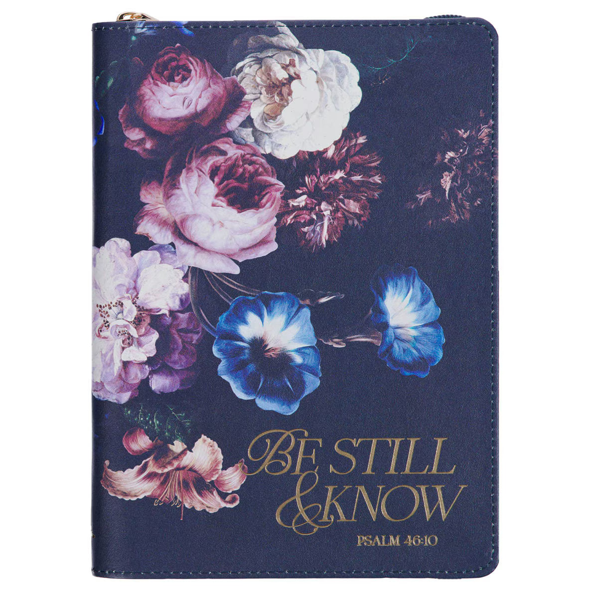 CAG JL729 JOURNAL CLASSIC ZIP NAVY BE STILL PS. 46:10