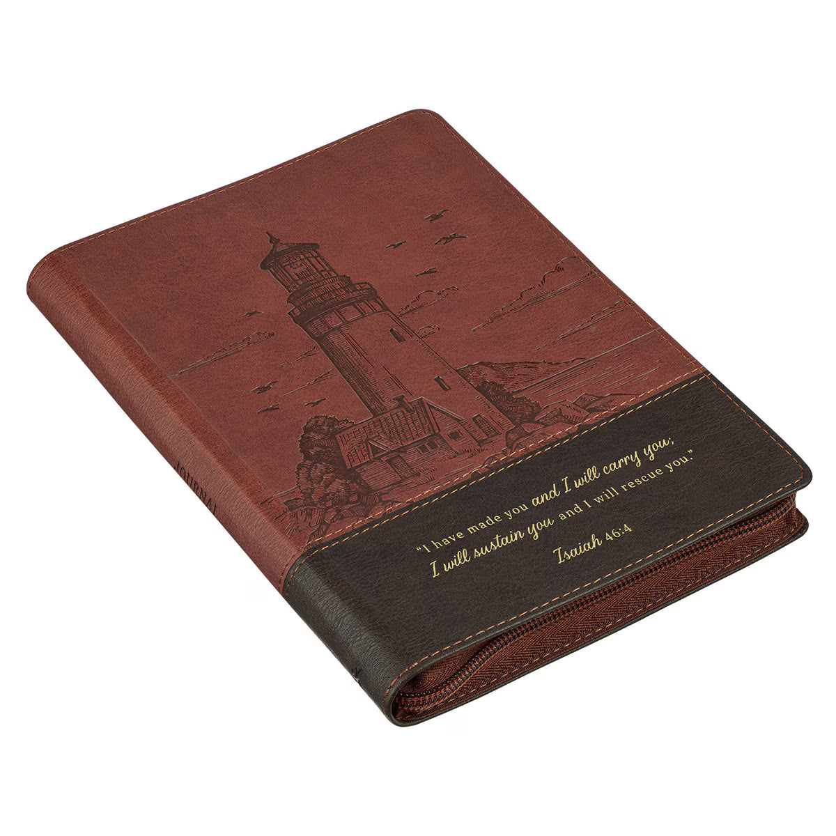 CAG JL836 JOURNAL CLASSIC ZIP TWO-TONE BROWN I WILL CARRY YOU ISA. 46:4
