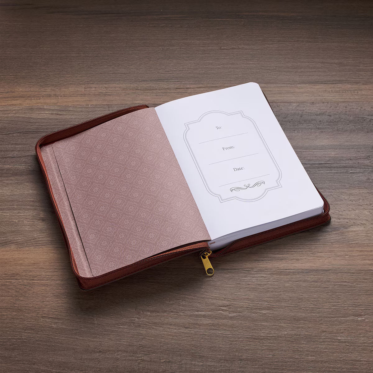 CAG JL836 JOURNAL CLASSIC ZIP TWO-TONE BROWN I WILL CARRY YOU ISA. 46:4