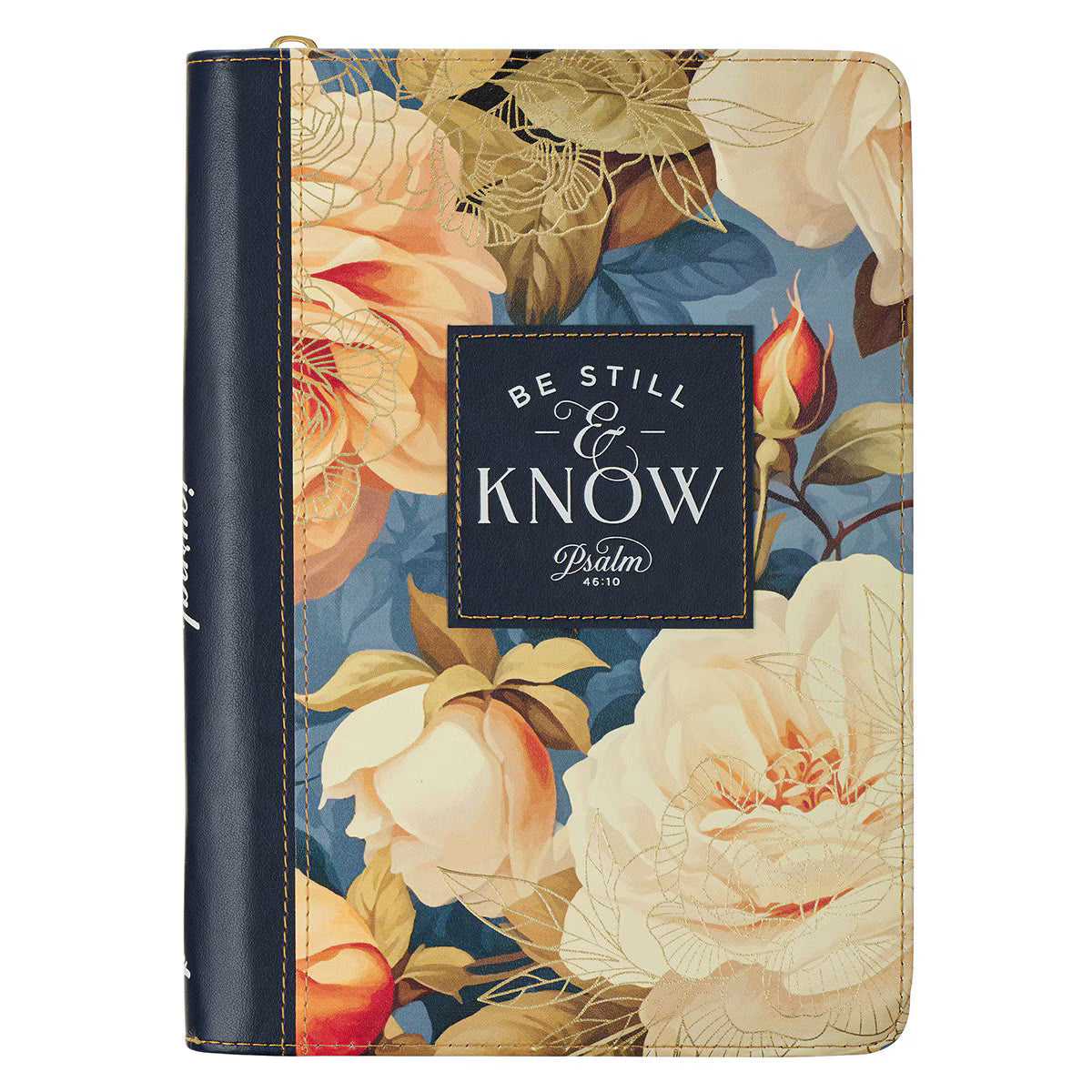 CAG JL858 JOURNAL CLASSIC ZIP NAVY BE STILL PS. 46:10