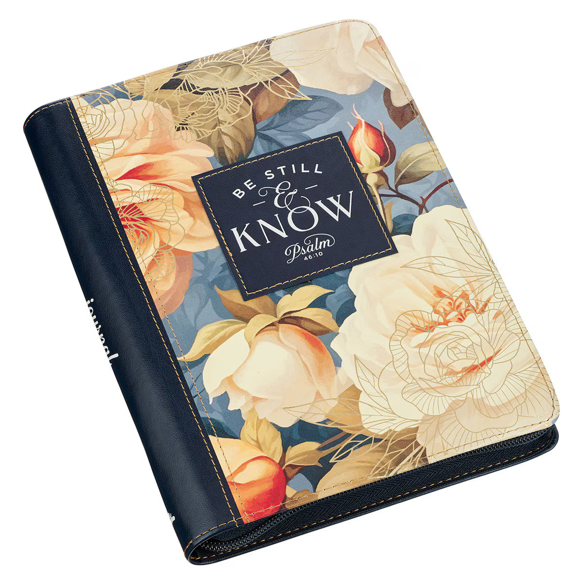 CAG JL858 JOURNAL CLASSIC ZIP NAVY BE STILL PS. 46:10