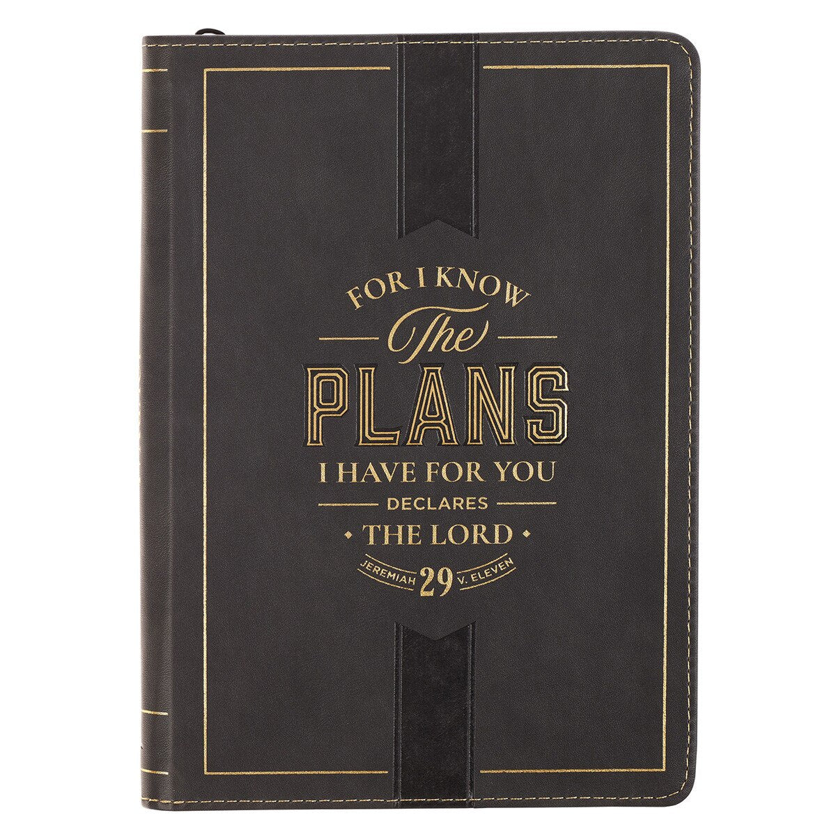 CAG JL859 JOURNAL  CLASSIC  ZIP  BLACK  I  KNOW  THE PLANS JER. 29:11