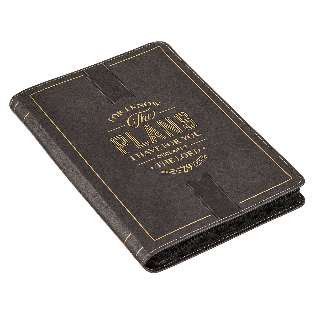 CAG JL859 JOURNAL  CLASSIC  ZIP  BLACK  I  KNOW  THE PLANS JER. 29:11