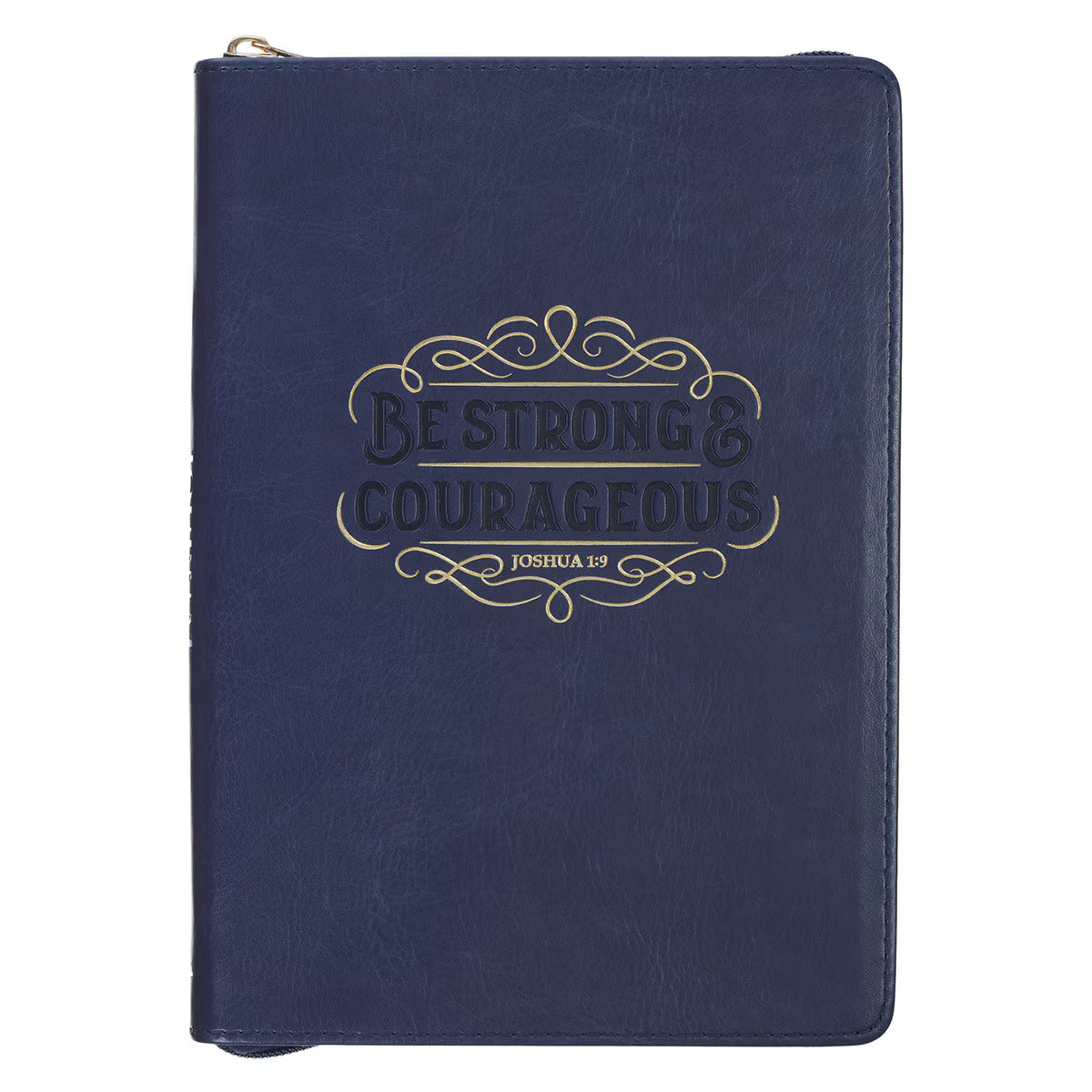 CAG JL861 JOURNAL  CLASSIC  ZIP  NAVY  BE  STRONG  & COURAGEOUS JOSH. 1:9