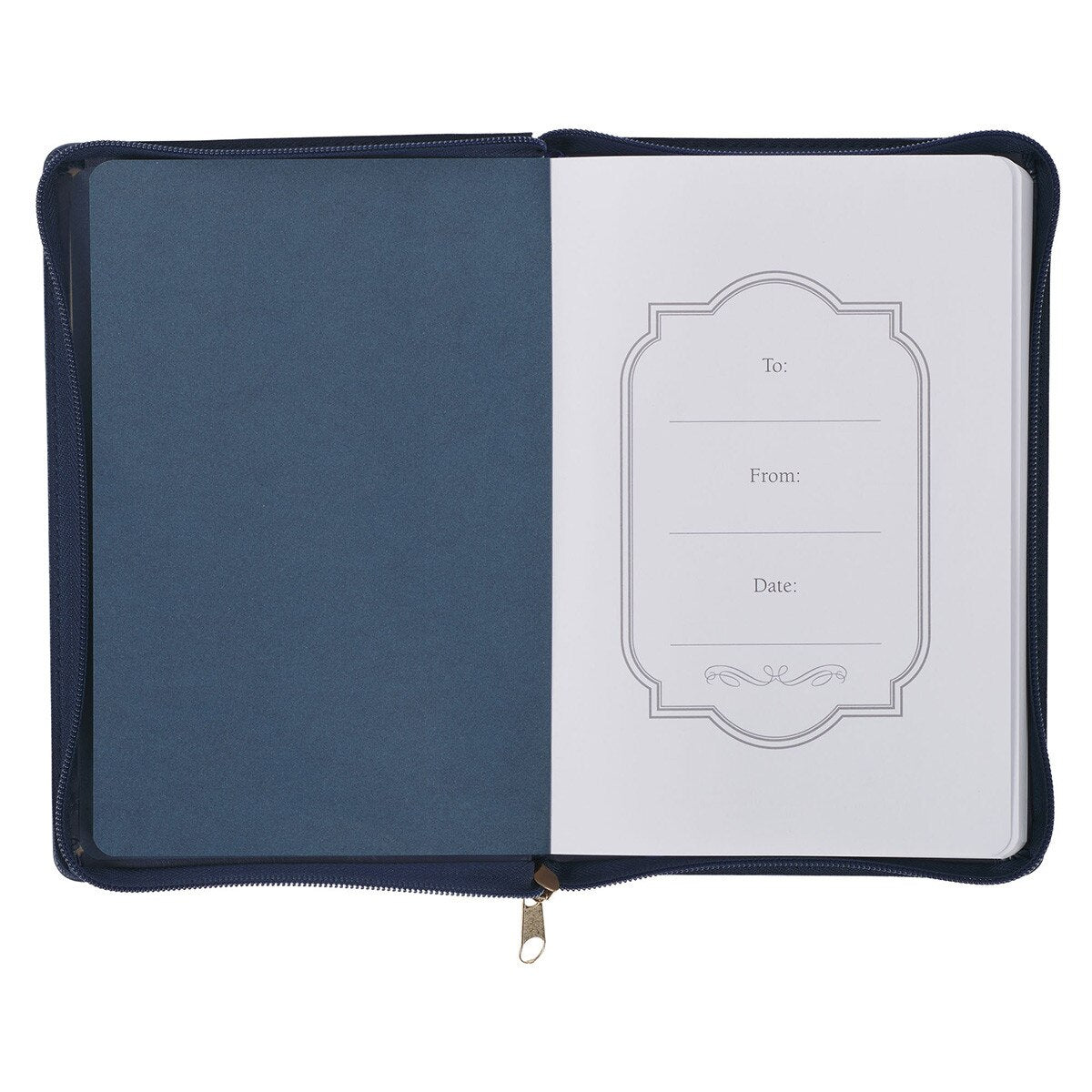 CAG JL861 JOURNAL  CLASSIC  ZIP  NAVY  BE  STRONG  & COURAGEOUS JOSH. 1:9