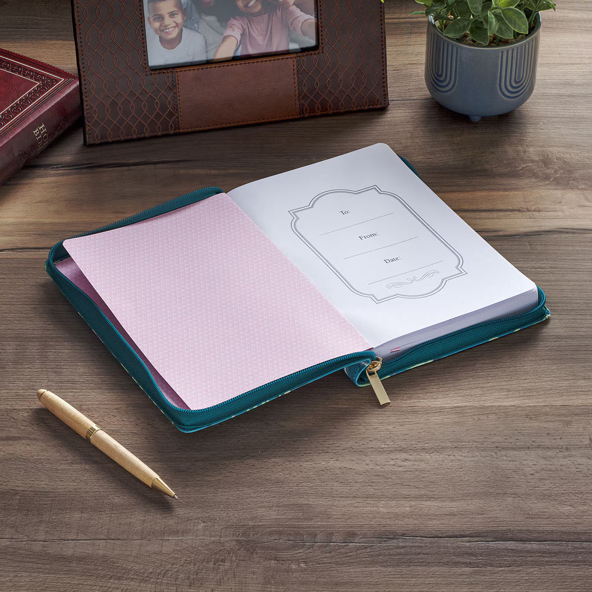 CAG JL874 JOURNAL  CLASSIC  ZIP  TEAL  LOVE  THE  LORD MATT. 22:37