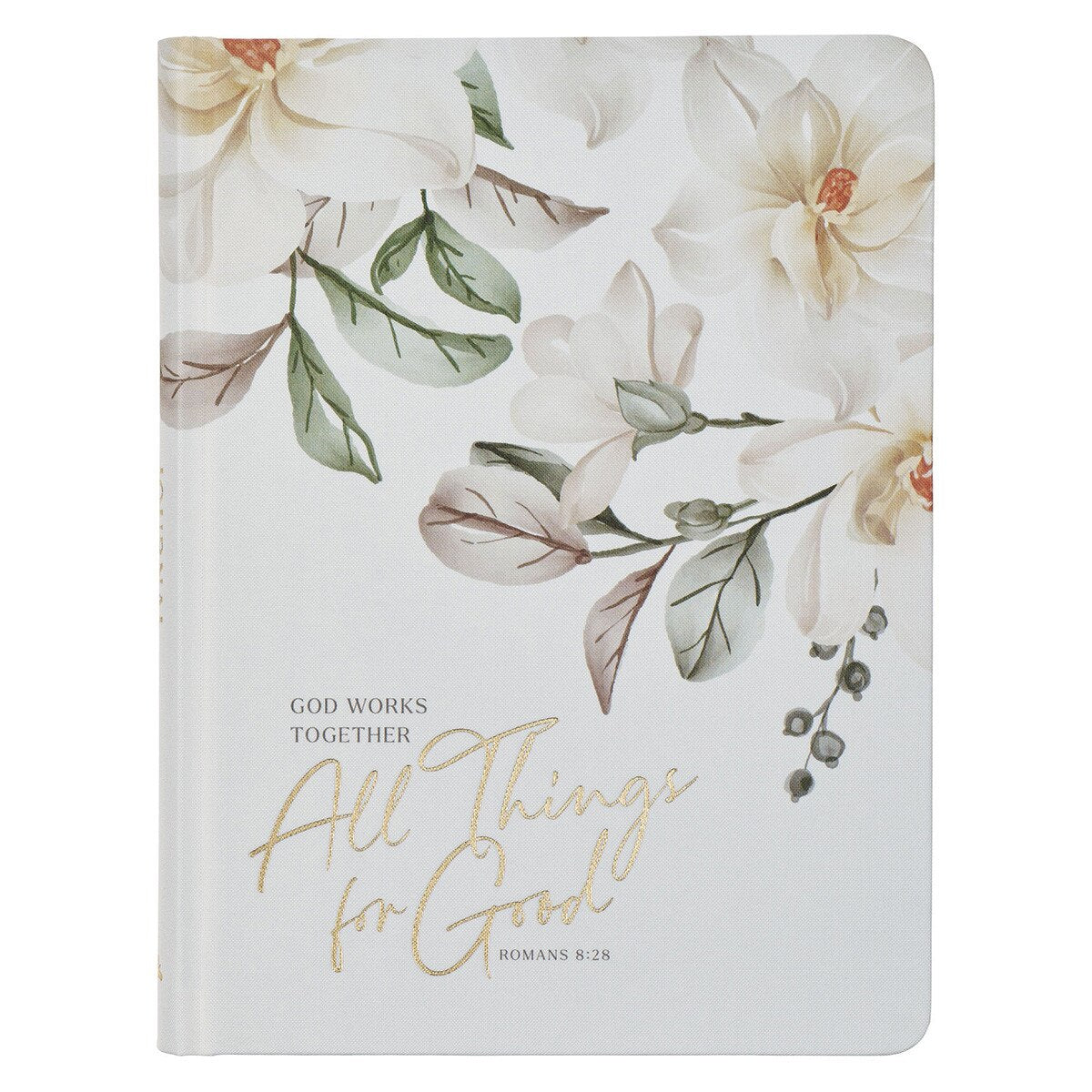 CAG JLH010 JOURNAL  HARDCOVER  WHITE  ALL  THINGS  FOR GOOD ROM. 8:28