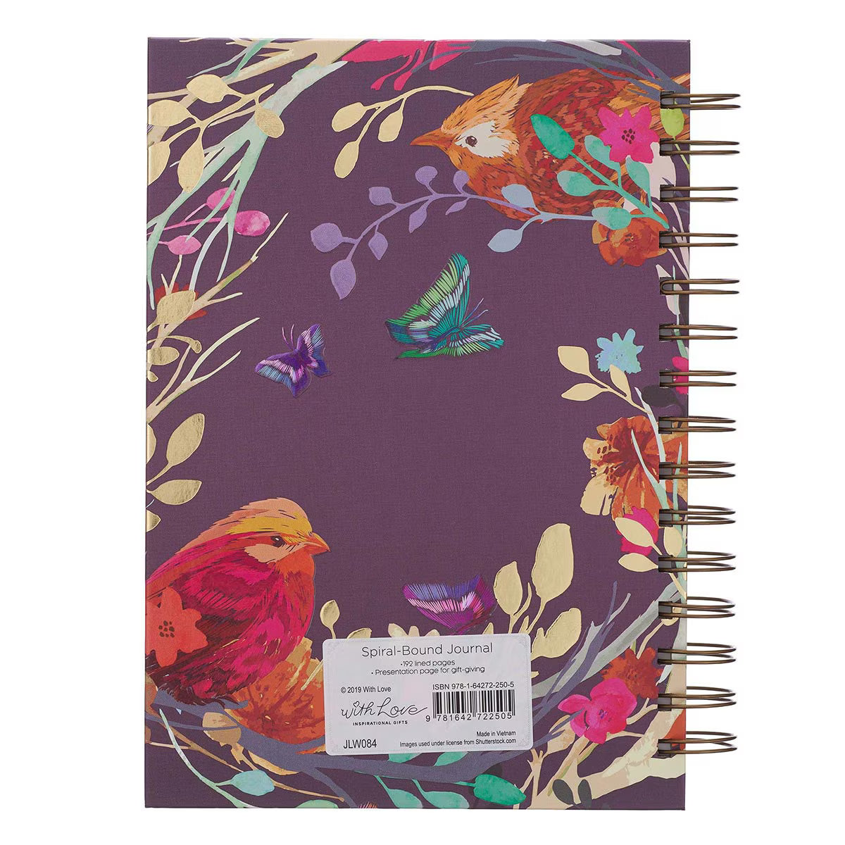 CAG JLW084 JOURNAL    SPIRAL-BOUND    LARGE    PURPLE BLESSED IS SHE