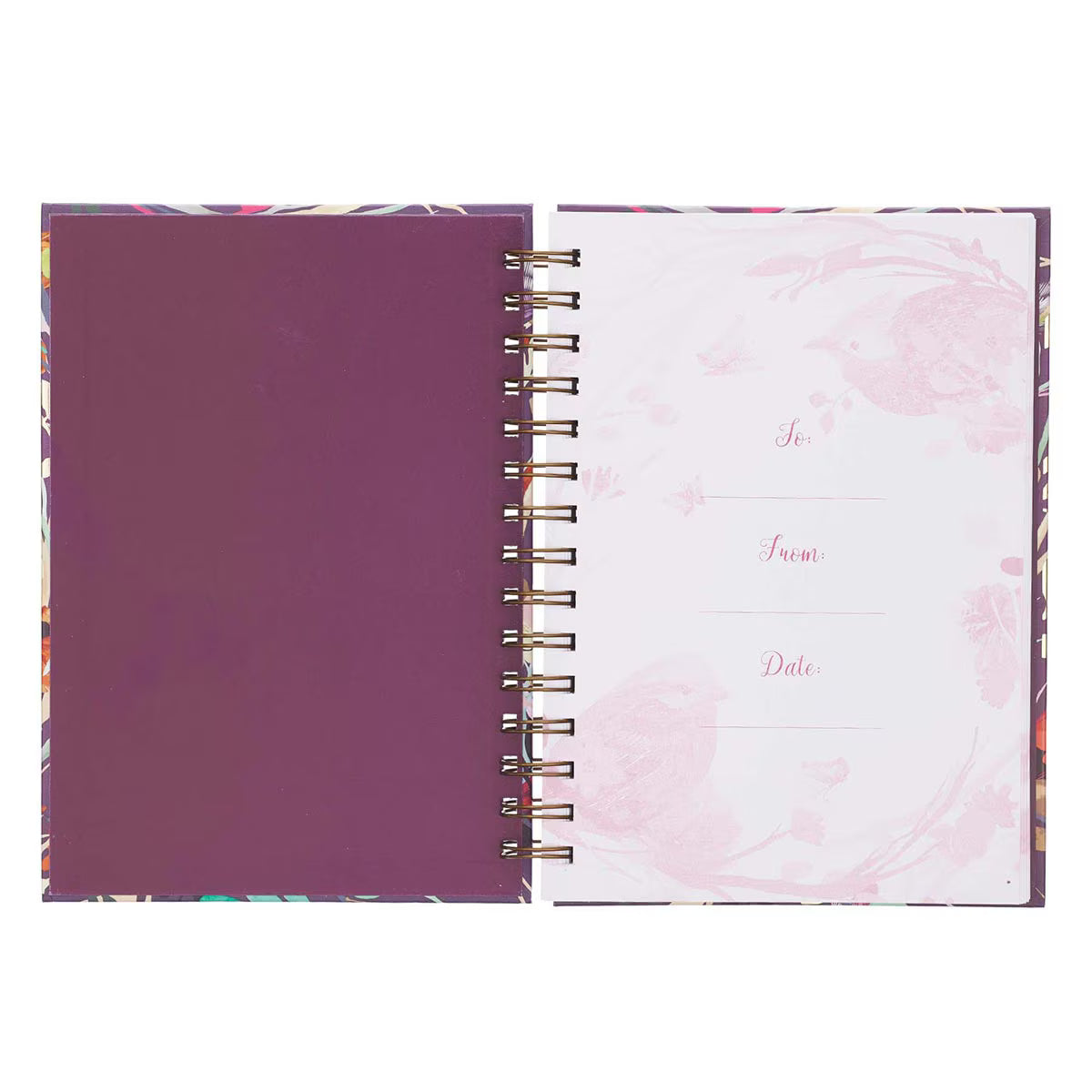 CAG JLW084 JOURNAL    SPIRAL-BOUND    LARGE    PURPLE BLESSED IS SHE