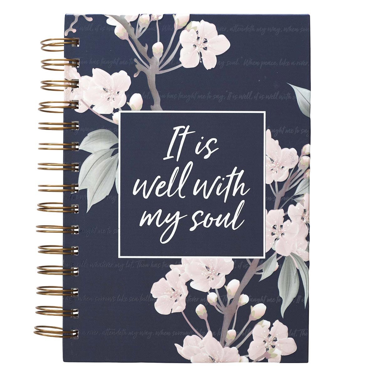 CAG JLW088 JOURNAL SPIRAL-BOUND LARGE NAVY IT IS WELL WITH MY SOUL