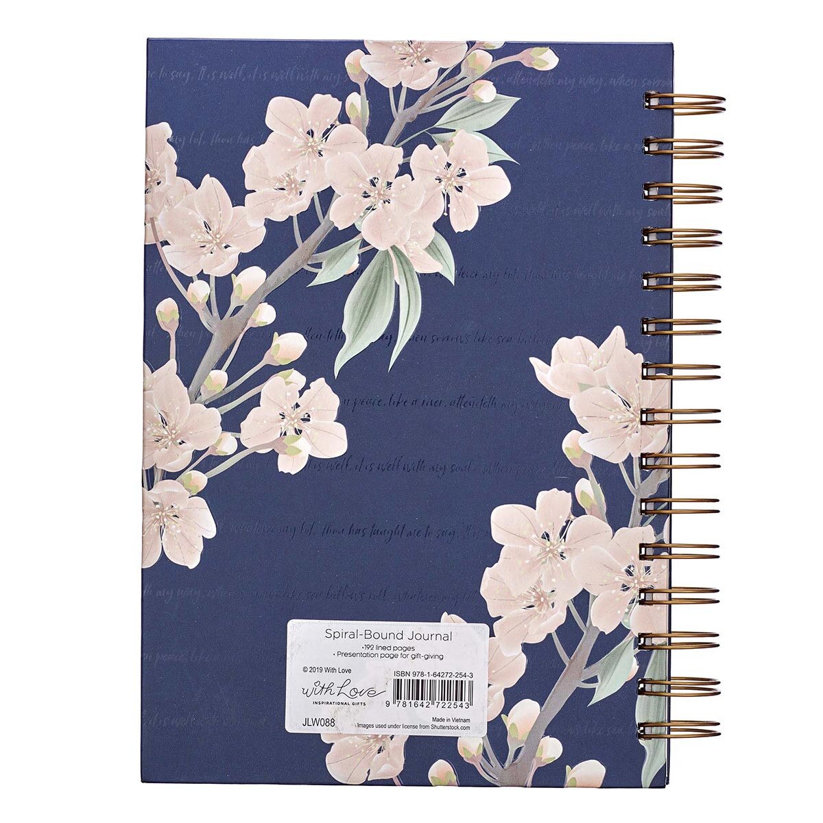 CAG JLW088 JOURNAL SPIRAL-BOUND LARGE NAVY IT IS WELL WITH MY SOUL