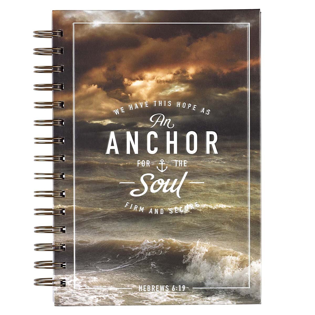 CAG JLW094 JOURNAL  SPIRAL-BOUND  OCEAN  ANCHOR  FOR THE SOUL HEB. 6:19