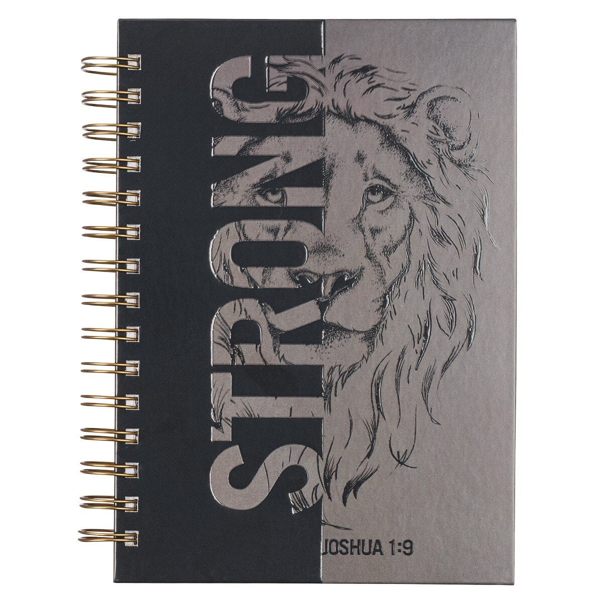CAG JLW121 JOURNAL   SPIRAL-BOUND   BLACK/GRAY   BE STRONG JOSH. 1:9
