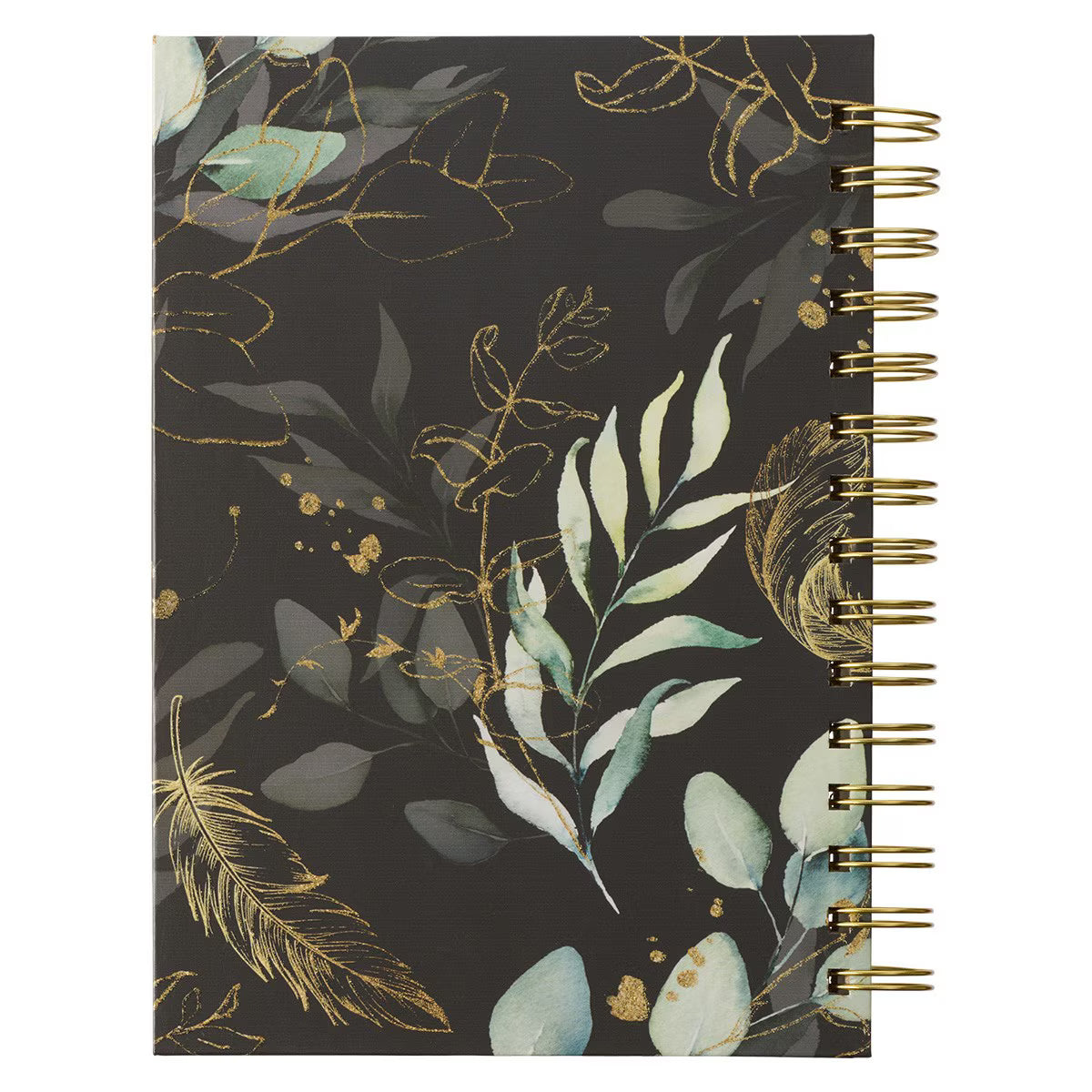 CAG JLW129 JOURNAL  SPIRAL-BOUND  BLACK  FEATHERS  HE WILL COVER YOU PS, 91:4