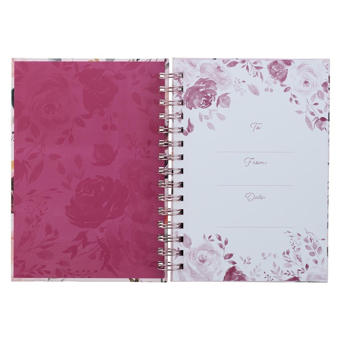 CAG JLW132 JOURNAL  SPIRAL-BOUND  PINK  FLORAL  THE PLANS JER. 29:11