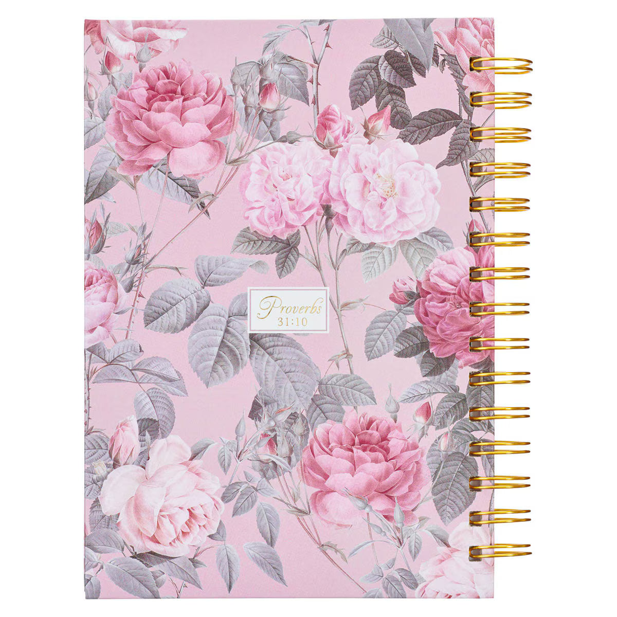 CAG JLW166 JOURNAL  SPIRAL-BOUND  PINK  FLORAL  MORE PRECIOUS THAN RUBIES PROV. 31:10