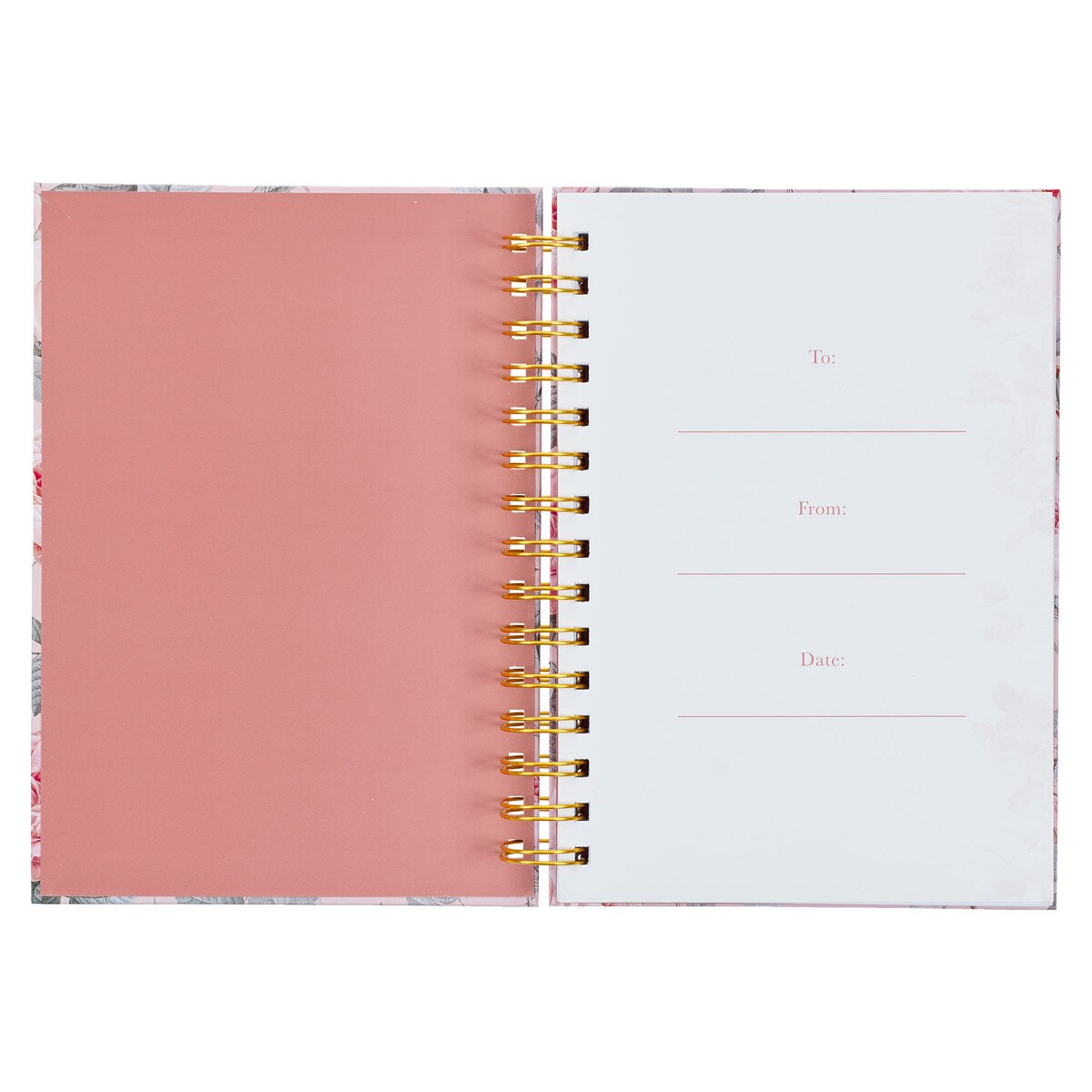CAG JLW166 JOURNAL  SPIRAL-BOUND  PINK  FLORAL  MORE PRECIOUS THAN RUBIES PROV. 31:10