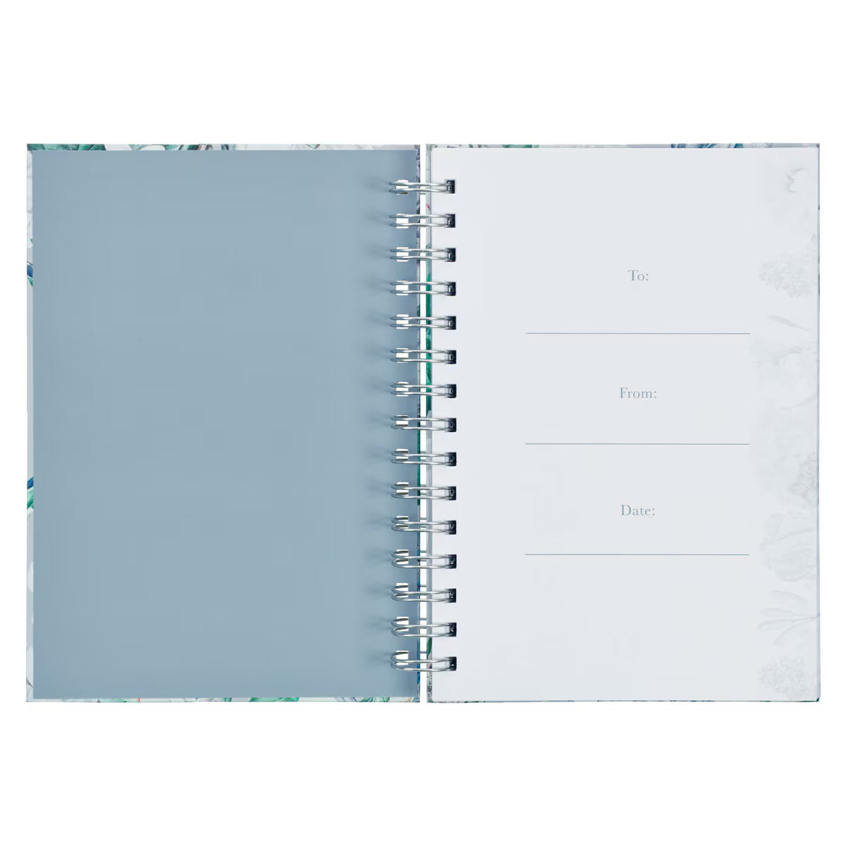 CAG JLW167 JOURNAL  SPIRAL-BOUND  BLUE  FLORAL  SHE SPEAKS WITH WISDOM PROV. 31:26