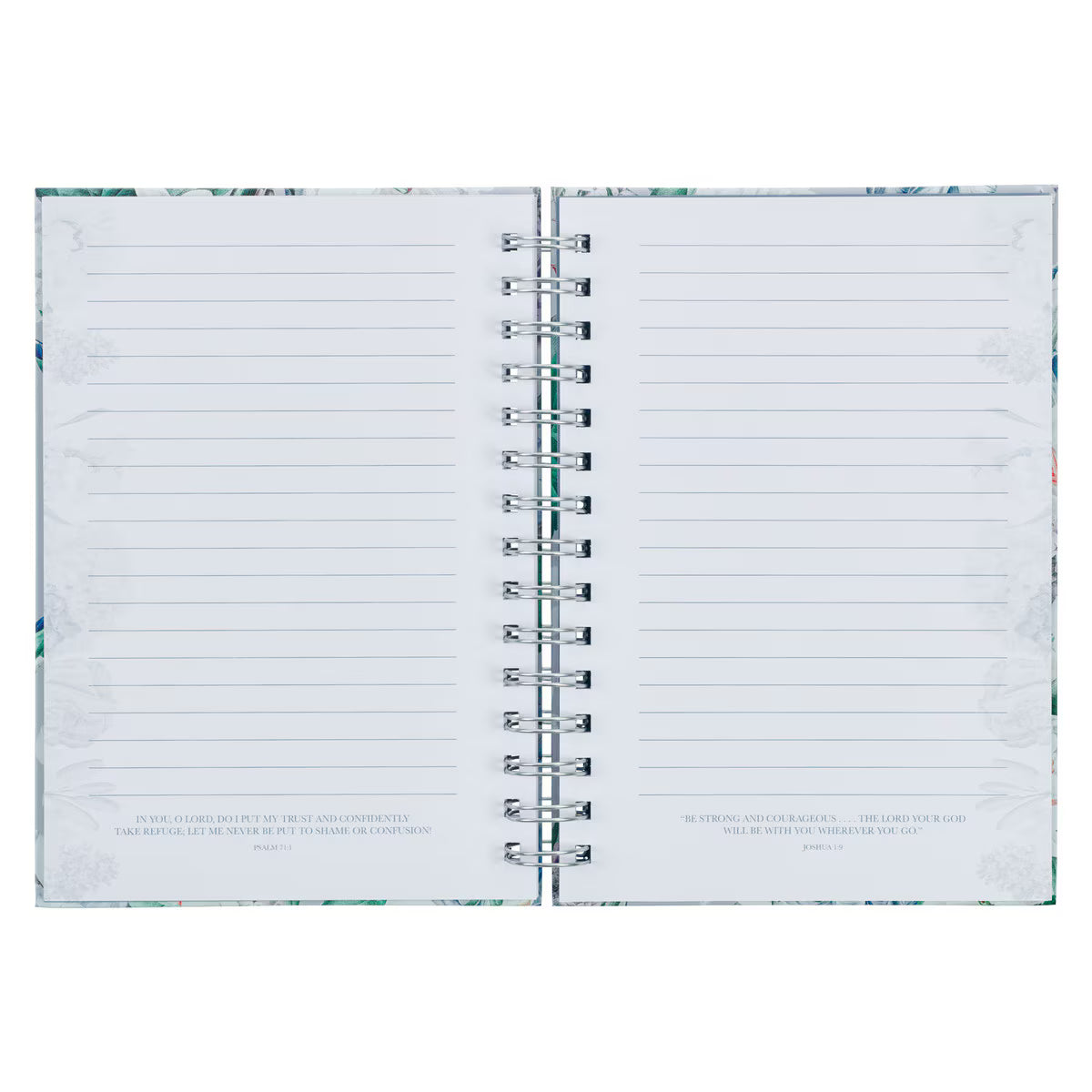CAG JLW167 JOURNAL  SPIRAL-BOUND  BLUE  FLORAL  SHE SPEAKS WITH WISDOM PROV. 31:26