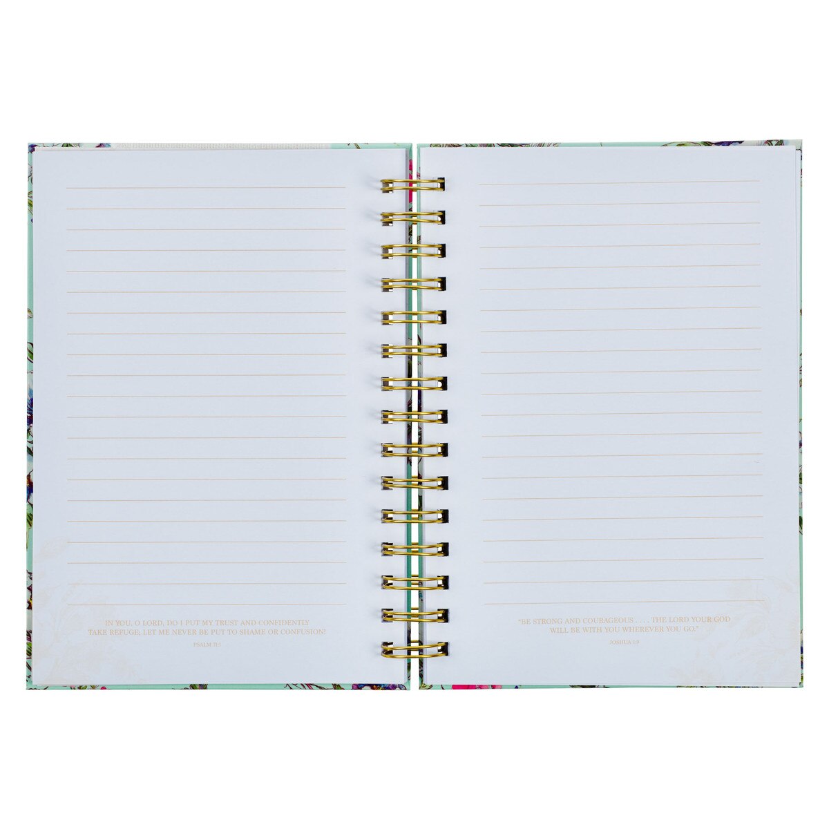 CAG JLW169 JOURNAL  SPIRAL-BOUND  CREAM/MINT  FLORAL GIVE THANKS PS. 107:1