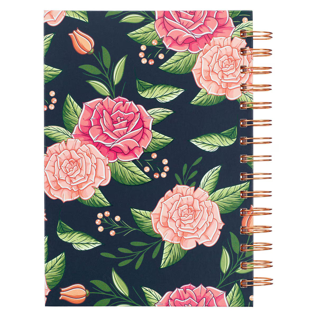 CAG JLW172 JOURNAL SPIRAL-BOUND NAVY FLORAL STRENGTH & DIGNITY PROV. 31:25