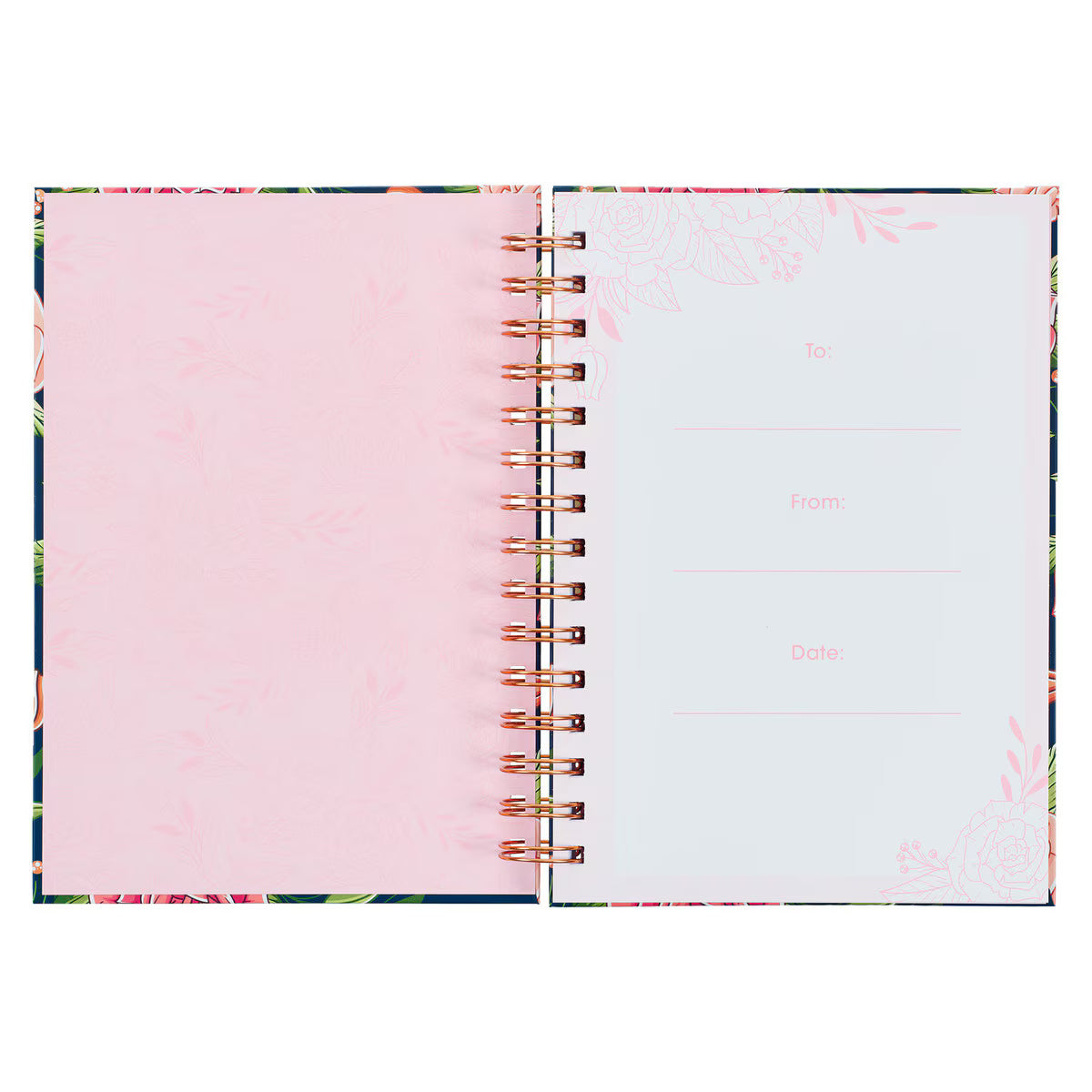 CAG JLW172 JOURNAL SPIRAL-BOUND NAVY FLORAL STRENGTH & DIGNITY PROV. 31:25